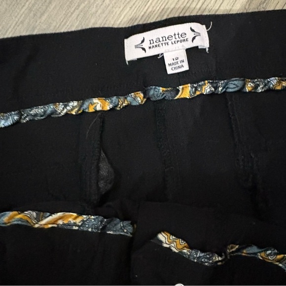 Nanette Lepore Womens Trouser Pants Tapered Leg Stretch Flat Front Black Size 12 - Picture 13 of 13